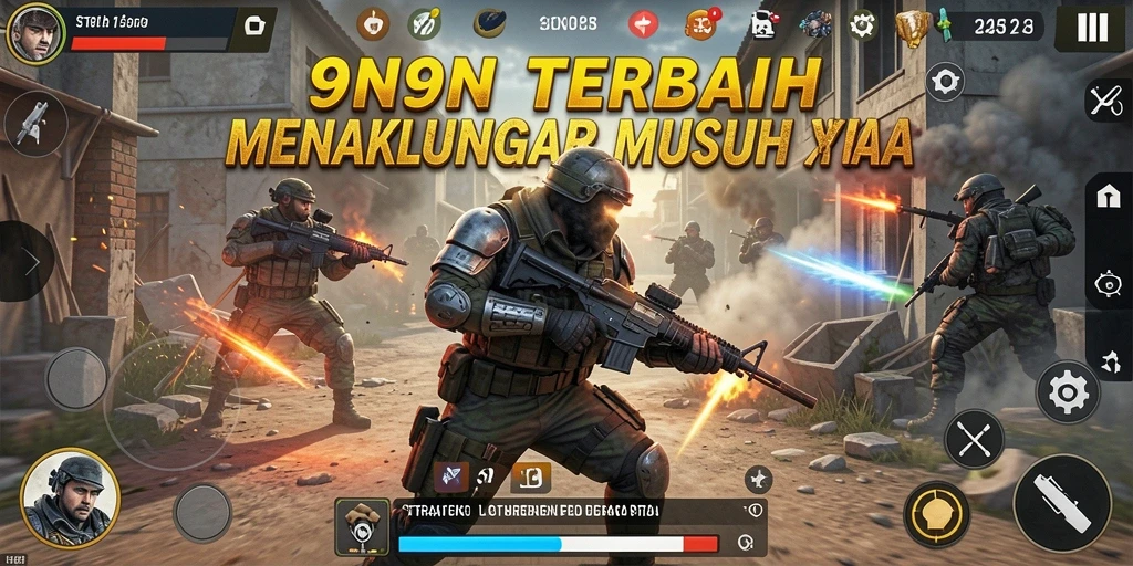 Tangkapan layar menampilkan momen aksi strategis dalam permainan 9N9N.