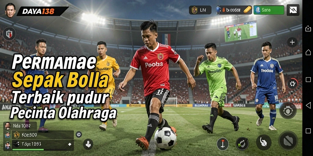 Tampilan gameplay <strong>DAYA138</strong> dengan pemain yang berlaga di lapangan.