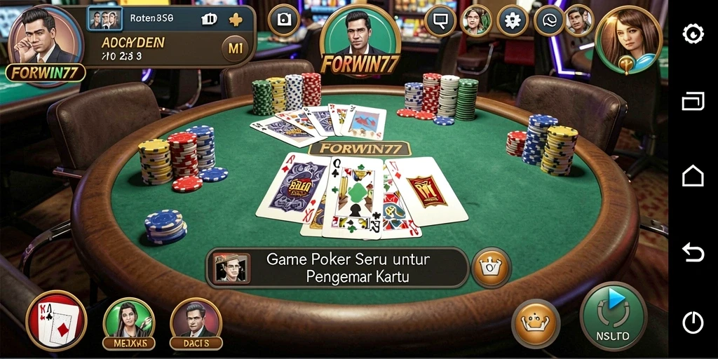 Tampilan gameplay menarik dari FORWIN77 saat bermain Poker.