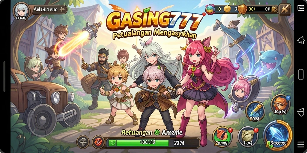 Tangkapan layar menampilkan aksi seru dari gameplay GASING777.