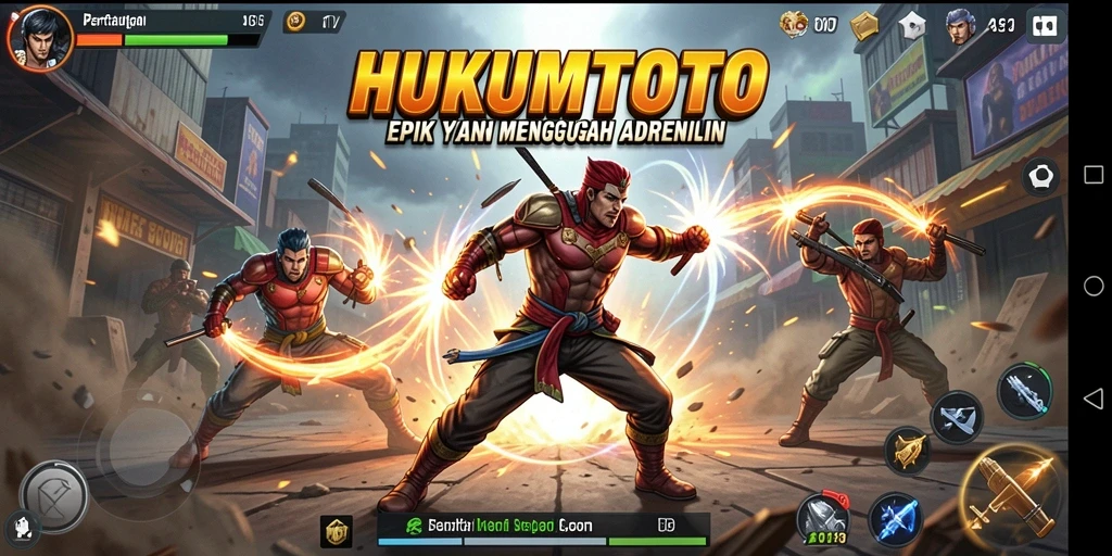 Tampilan aksi pertarungan dalam HUKUMTOTO yang menegangkan.