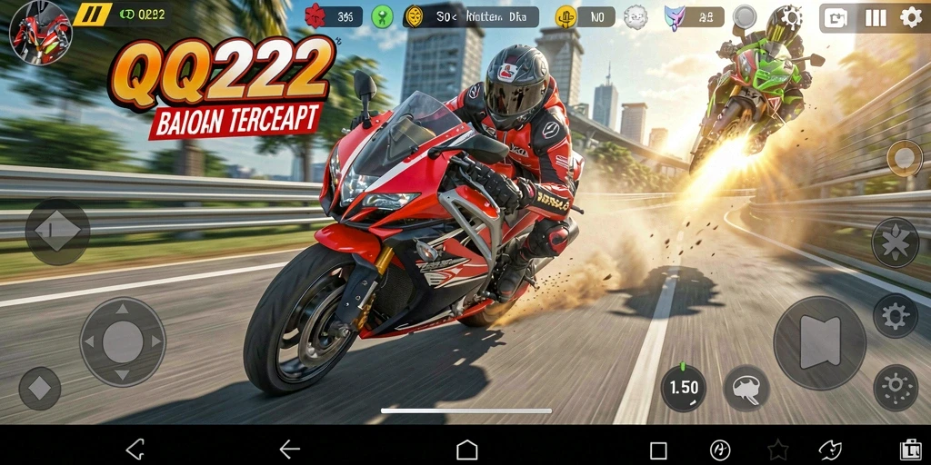 Gameplay seru di lintasan balap motor yang menantang.