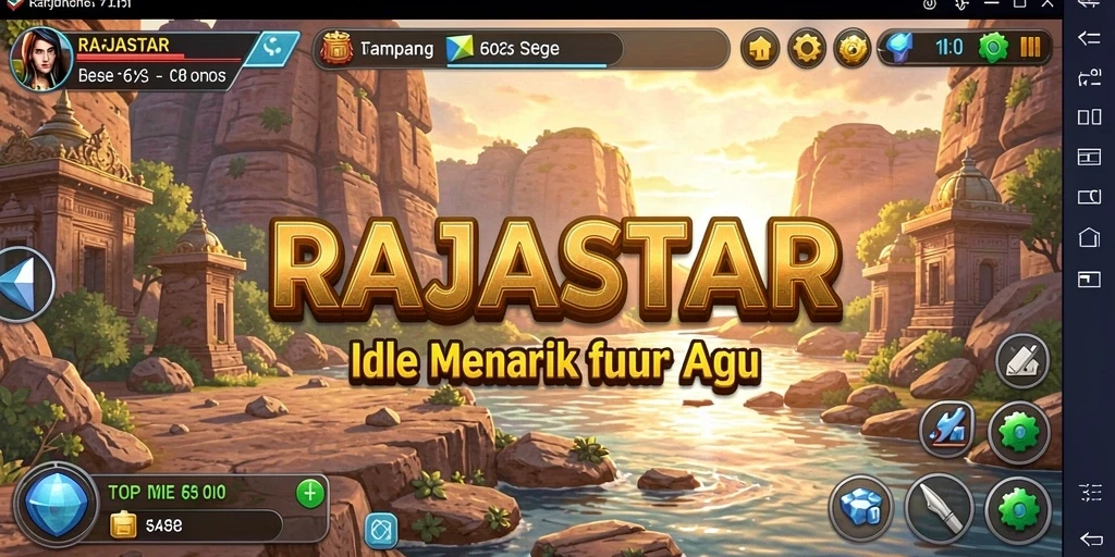 Tampilan gameplay menawan dari RAJASTAR yang menunjukkan interaksi karakter.