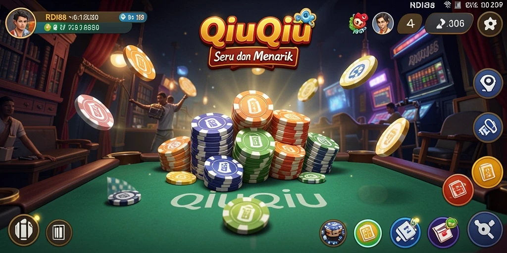Tampilan gameplay QiuQiu di RDI88 yang menarik dan interaktif.